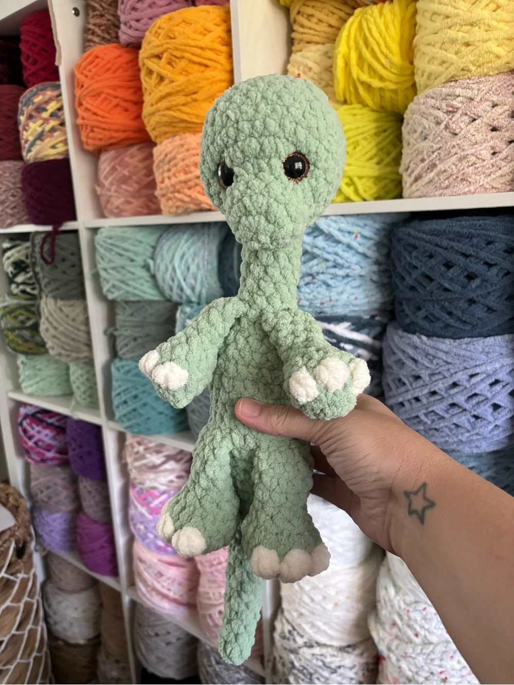 Crochet baby brachiosaurus plush handmade